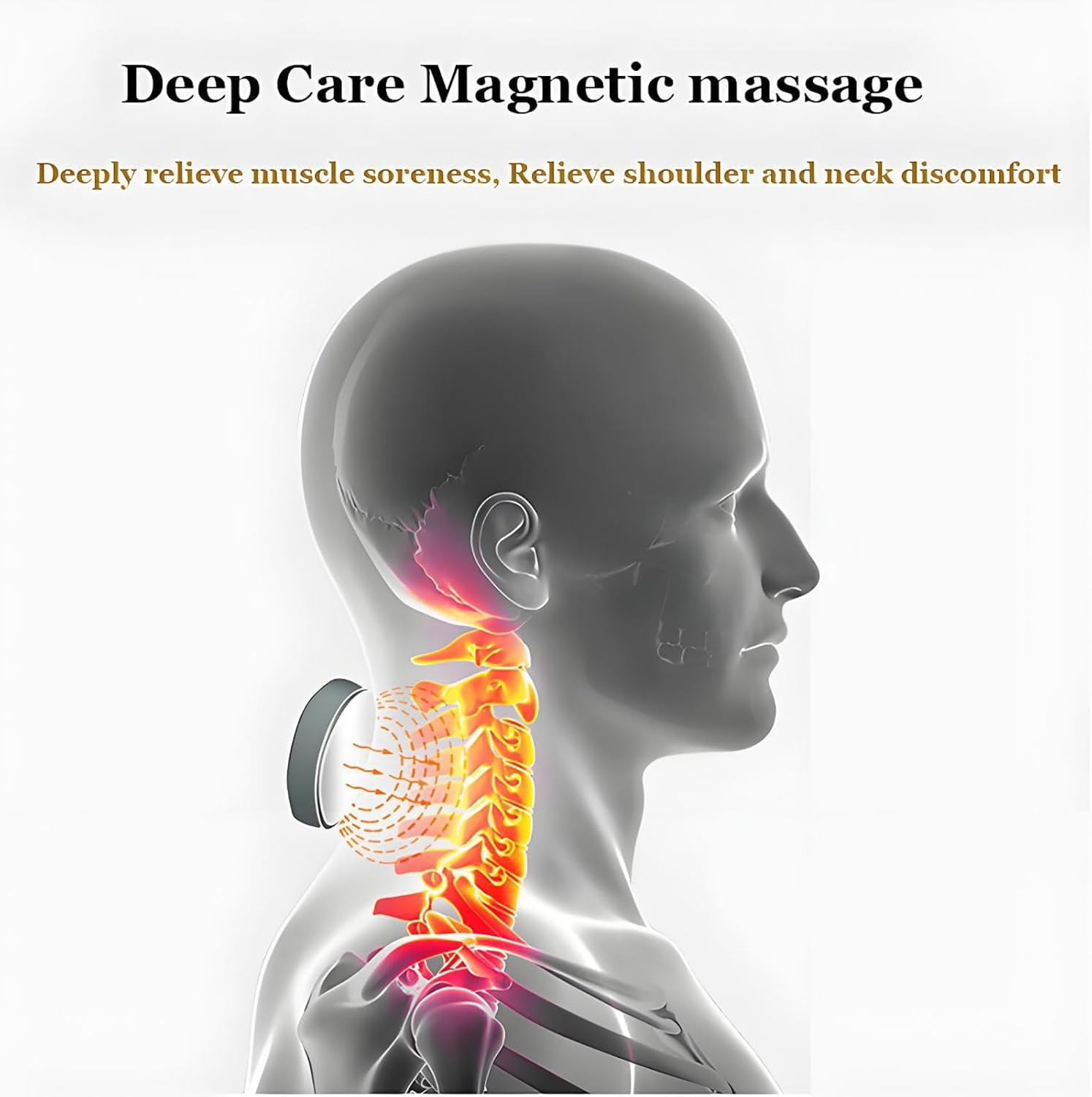 2.0 Neck Massager with Heat - Kneading, 6 Modes & 15 Intensity Vagus Nerve Stimulator, Hands-Free Ergonomic Design for Deep Muscle Relaxation