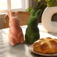 thumbnail image 5 of CoreLiving 2 Pcs Flocked Bunny Figurines for Easter Table Decorations Spring Home Office Indoor Party Centerpieces Cute White Rabbit Statues Ornament Set, 5 of 9