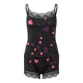 thumbnail image 5 of Leesechin Womens Sleepwear Love Print Strap Vest Set Sexy Lace Pajama Set, 5 of 6