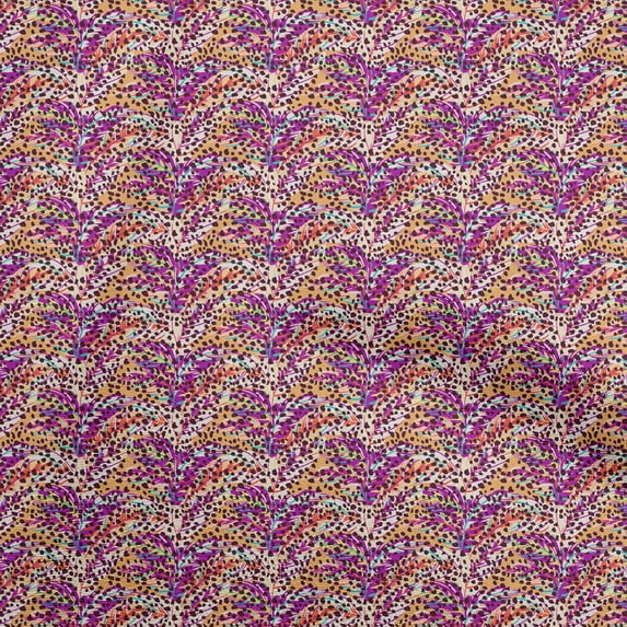 oneOone Silk Tabby Purple Fabric Animal Skin Fabric For Sewing Printed Craft Fabric By The Yard 42 Inch Wide