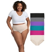 Fit for Me by Fruit of the Loom Women's Plus Size Breathable Micro-Mesh Brief Underwear, Multipacks, Sizes 1X-5X