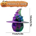 thumbnail image 3 of 3D Printed Halloween Pumpkin Witch Hat Ornament, Halloween Home Decor, Tabletop Shelf Display, Holiday Gift Accessory, Home Office Halloween Decoration Gift, Colorful, 3 of 4