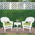 thumbnail image 2 of Jeco 3 Piece Wicker Conversation Set in White with Green Cushions, 2 of 10