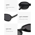 thumbnail image 5 of Gafas de Sol Retro Ovaladas Polarizadas SOJOS SJ2603 Negro/Gris, 5 of 5