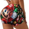 thumbnail image 2 of Saiise Mario Print Workout Shorts for Women Gym Yoga Running Sport Active Exercise Fitness Shorts-Small, 2 of 8