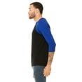 thumbnail image 5 of Unisex 3/4-Sleeve Baseball T-Shirt (BLACK/ ROYAL - S), 5 of 5