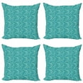 thumbnail image 1 of Ambesonne Ethnic Throw Pillow Cover 4 Pack, Vintage Pastel Paisley, 24", Turquoise Teal, 1 of 2