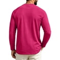 thumbnail image 5 of DORKASM Mens Long Sleeve Shirt Crew Neck Solid Lounge Tops Lightweight Pullover Fashion Shirts 2026 Basic Tee Hot Pink M, 5 of 8