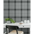 thumbnail image 3 of NextWall Greyscale Manorvale Plaid Peel and Stick Wallpaper - 20.9 in. W. x 18 ft. L. Roll, 3 of 7