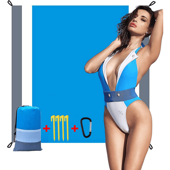 Beach Blanket Sandproof, Waterproof Beach Mat, Large Camping Blanket 79" x 55" for 4-7 Adults,Compact Sand Free Mat Quick Drying, Lightweight & Durable for Beach Travel Camping Hiking Picnic