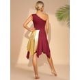 thumbnail image 4 of HULIJA Womens Metallic Praise Dance Dress Sleeveless Liturgical Dancewear Praise Tunic Overlay Burgundy XXL, 4 of 7