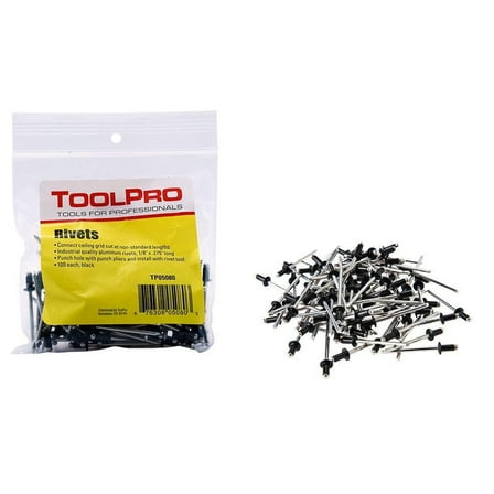 1/8 in. Black Aluminum Pull Rivets (100-Pack)