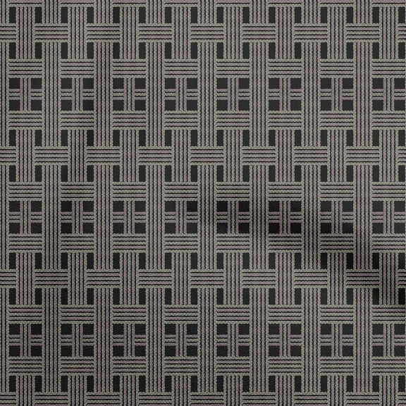 oneOone Polyester Lycra Black Fabric Check Sewing Craft Projects Fabric Prints By Yard 56 Inch Wide