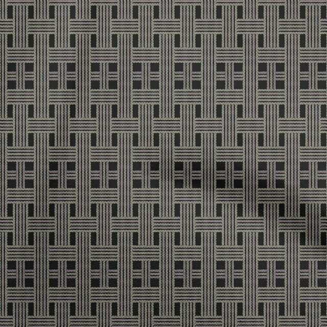 oneOone Rayon Black Fabric Check Craft Projects Decor Fabric Printed By The Yard 56 Inch Wide