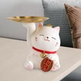 thumbnail image 4 of Escultura de Gato de Resina Moderna, Bandeja Decorativa, Organizador de Escritorio, Adorno de Entrada Blanco Macarena Bandeja decorativa escultura, 4 of 7