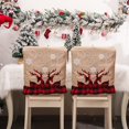 thumbnail image 1 of fundas para sillas de comedor navideñas de 20 x 19 pulgadas, fundas extraíbles para sillas para decoración de banquetes navideños y festivales (dos ciervos), 1 of 4