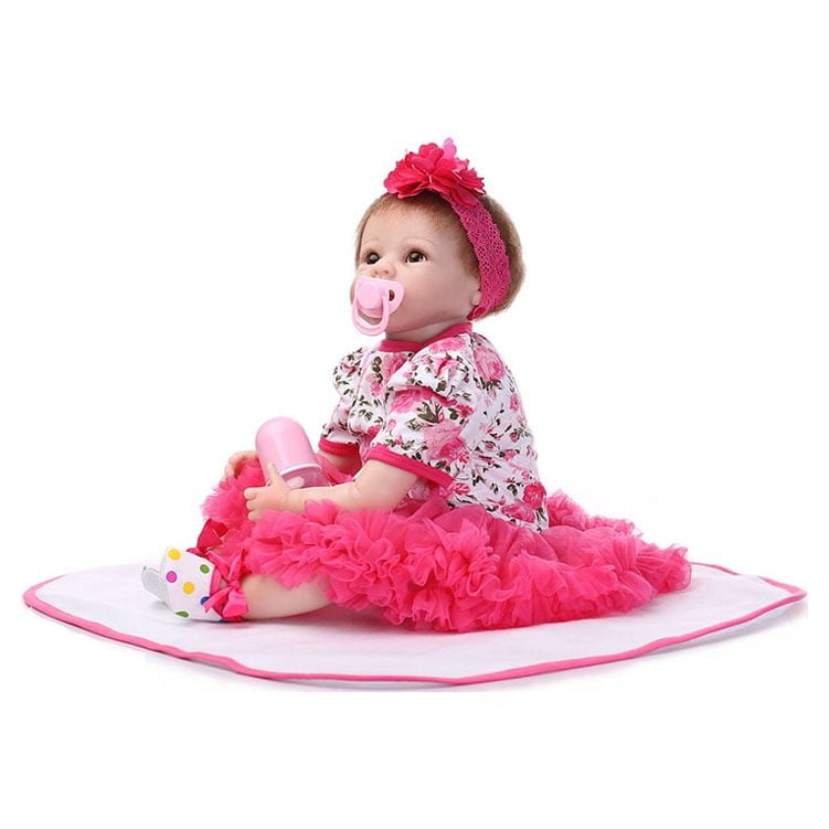 Winado 22 Reborn Baby Doll,Cloth Body & Silicone Limbs,Pink Tutu Dress 