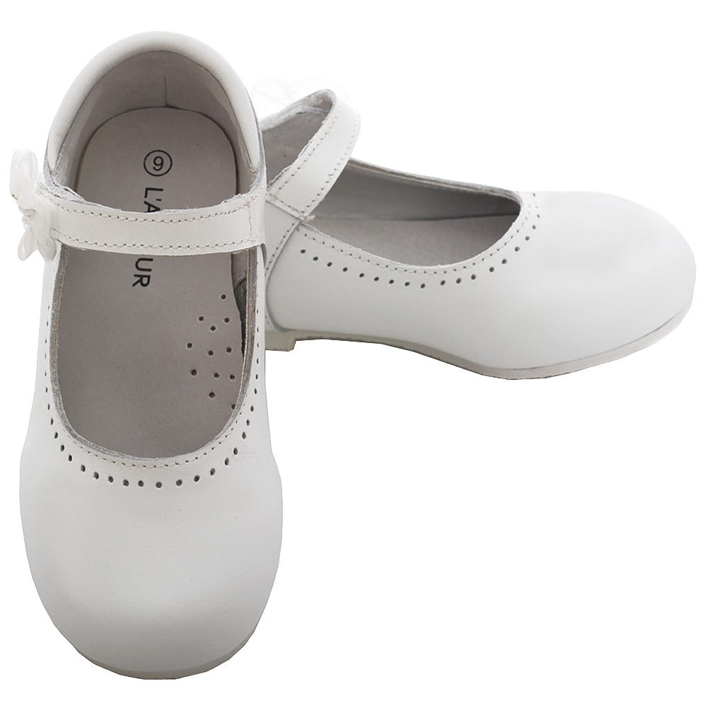 Little girls white shoes flowers wedding size 8 brand new t bar Velcro.