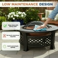 thumbnail image 4 of Pure Garden Outdoor Fire Pit with Spark Screen, Poker, and Cover (Bronze), 4 of 8