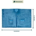 thumbnail image 2 of PAVILIA Fleece Poncho Blanket for Women |  Cozy Wearable Blanket Gift, Warm TV Shawl Sweater Cape with Pom Pom Fringe and Pockets, Gifts for Women (Sea Blue), 2 of 7