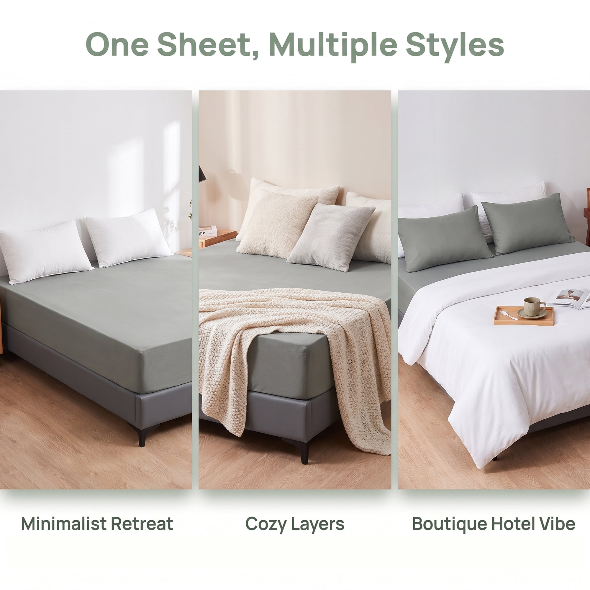 Unique Bargains Fitted Polyester Bed Sheets Comfortable Bedding Dark Grey 59.8"x79.9"