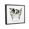 thumbnail image 3 of Stupell Industries Moo-ve Over Bath Time Cow Farmhouse Bathroom Sign Graphic Art Jet Black Floating Framed Canvas Print Wall Art, Design by Cindy Jacobs, 3 of 6