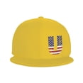 thumbnail image 2 of ZICANCN Alphabet U America Usa Flag Baseball Caps, Trucker Hats for Men And Women, Adjustable Breathable Flat Caps, Yellow, 2 of 8