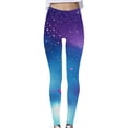 thumbnail image 4 of Vibrex Fashion Fashion Women Printed Span Ladies High Waist Trousers Yoga Pants Long Pants_Blue_XXXL, 4 of 5
