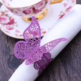 thumbnail image 3 of 50pcs 3d Butterfly Napkin Rings Paper Napkin Rings Table Decoration For Wedding, Dinner, Banquet Purple, 3 of 5