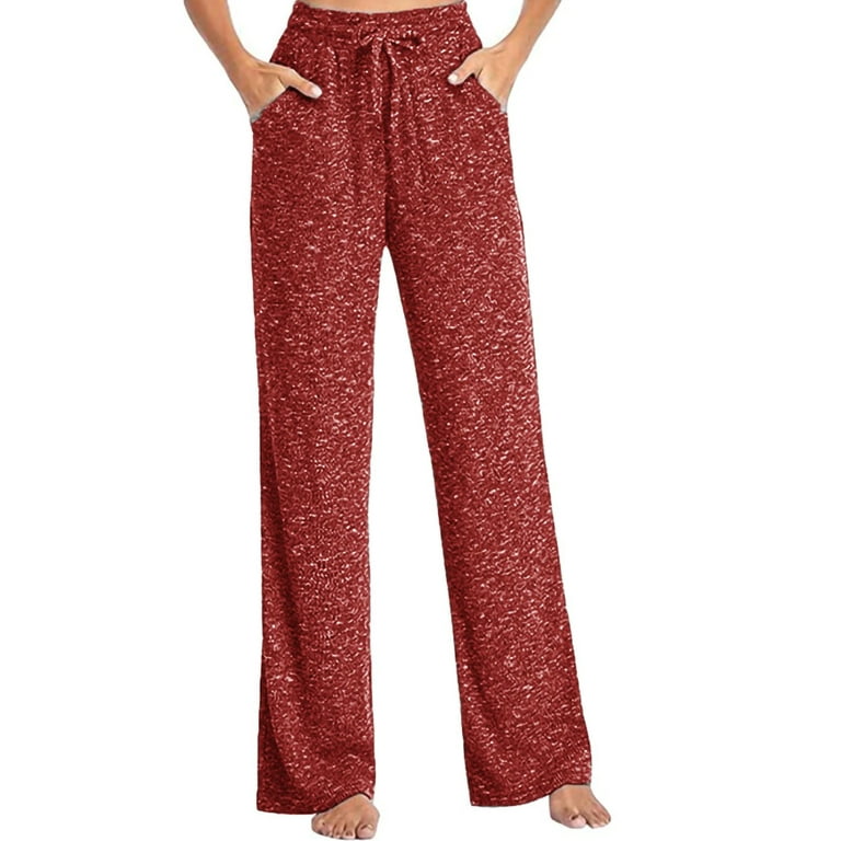 Colisha Womens Wide Leg Pajama Bottoms Drawstring Plus Size Lounge Pants  Long Sleepwear Pyjamas Pjs Pants with Pockets 