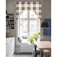 thumbnail image 4 of Brown Plaid Swag Valances for Windows, Small Curtains Drapes, Spring Summer Farmhouse Buffalo Checkered Kitchen Window Curtains Over Sink Window Treatment Valance for Bedroom/Bathroom 56"x36", 4 of 5