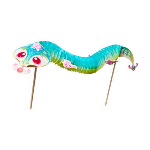KLKCMS 4 Pieces Chinese New Year Snake DIY Material Kits Decor Fun Educational Toys Floral Cyan