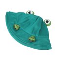 thumbnail image 4 of Sombrero de cubo de algodón unisex de moda protección UV ala ancha forma animal ajustable verano playa sombrero verde, 4 of 14