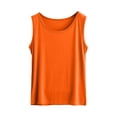 thumbnail image 5 of TEAJOPSUU Plus Size Tank Tops for Women Sleeveless Scoop Neck Cami Shirts Slim Fitted Daily Solid Basic Tank Blouses Orange, 5 of 5