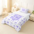 thumbnail image 2 of Manfei Girly Bowknot Twin Comforter Sets For Kids,Purple Letter S Initial Lettering Bedding Set For Girls,Reversible,2pcs, 2 of 7