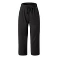 thumbnail image 3 of Susanny Women's with Pockets Gaucho Gym Crop Pants Cropped Casual Summer Lightweight Capri Pants Athletic Low Waist Pull on Capris Black XL, 3 of 4