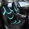thumbnail image 2 of Coverado Car Seat Covers, Faux Leather with Mesh Fabric Front Car Seat Protectors, 4 Pieces Universal Fit for Most Cars SUV Trucks, Black& Light Green, 2 of 10