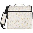 thumbnail image 2 of Zipper Binder with Shoulder Strap 2 inch 3 Ring Waterproof File Folder Organizer Bag 500 Sheet Tiny Yellow Flowers Pattern, 2 of 8