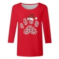 thumbnail image 4 of Christmas Shirts for Women 3/4 Sleeve Tops Casual Loose Fit Print Holiday T Shirts for Ladies, 4 of 4