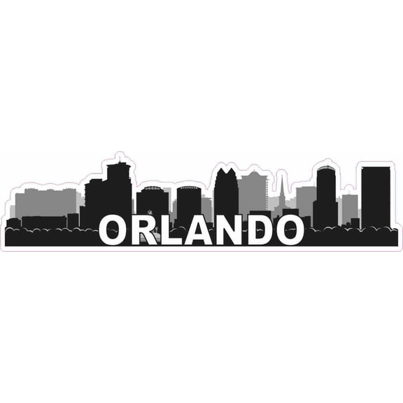 10inx2.5in Orlando Skyline Sticker Vinyl Travel Car Window Bumper Stickers