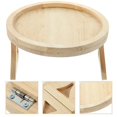 thumbnail image 4 of 2X Round Foldable Wooden Sofa Clip on Side Table for Wide Couches Arm,Armrest Table for Eating/Drinks/Snacks/Remote, 4 of 7