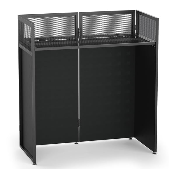 DJ Booth YooKoo plegable con mallas blancas y negras y bolsa de transporte
