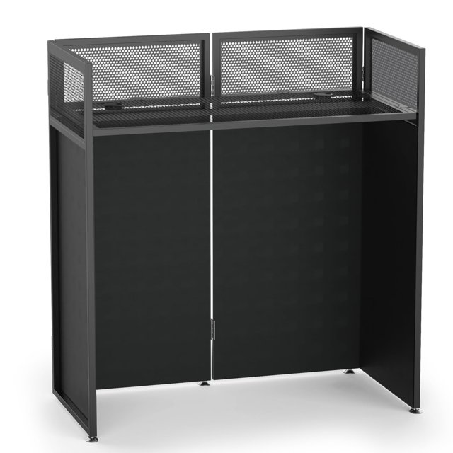 DJ Booth YooKoo plegable con mallas blancas y negras y bolsa de transporte