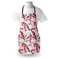 thumbnail image 3 of Nature Apron Bullfinches Birds on Branches Blueberries Dramatic Spring Watercolor Design, Unisex Kitchen Bib Apron with Adjustable Neck for Cooking Baking Gardening, Silver Grey Red, by Ambesonne, 3 of 3