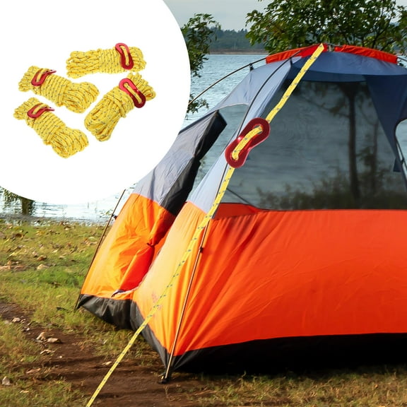 GOOHOCHY 4 Sets of Outdoor Canopy Ropes Tent Tie Ropes Tent Fixing Tools Adjustable Tent Ropes with Buckle