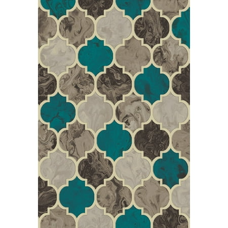 5x8 Rug Mat - KING Modern Contemporary Abstract 5X8 5x7 Rug Carpet 7209 Grey Gray Blue Turquoise