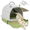 thumbnail image 1 of PawHut Cat Litter Box, Enclosed Kitty Litter Box with Lid, Scoop, Green, 1 of 10