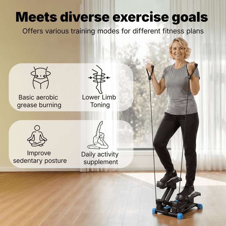 MERACH 3-in-1 Mini Stair Climber with Resistance Bands photo 3