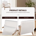 thumbnail image 5 of CQSXDA Mid Century Accent Chair with Upholstery, Solid Wood Frame and Detachable Lumbar  Pillow for Versatile Spaces, Beige, 5 of 12