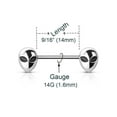 thumbnail image 2 of One Side Fixed Ball Circular Ring Captive Bead Ring 18G-14G - 5 Length Available, 2 of 2